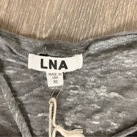 LNA Women's Cape Strap Tee Top T-shirt Burnout 3/4 Length Sleeve Heather Grey XS - Picture 10 of 14